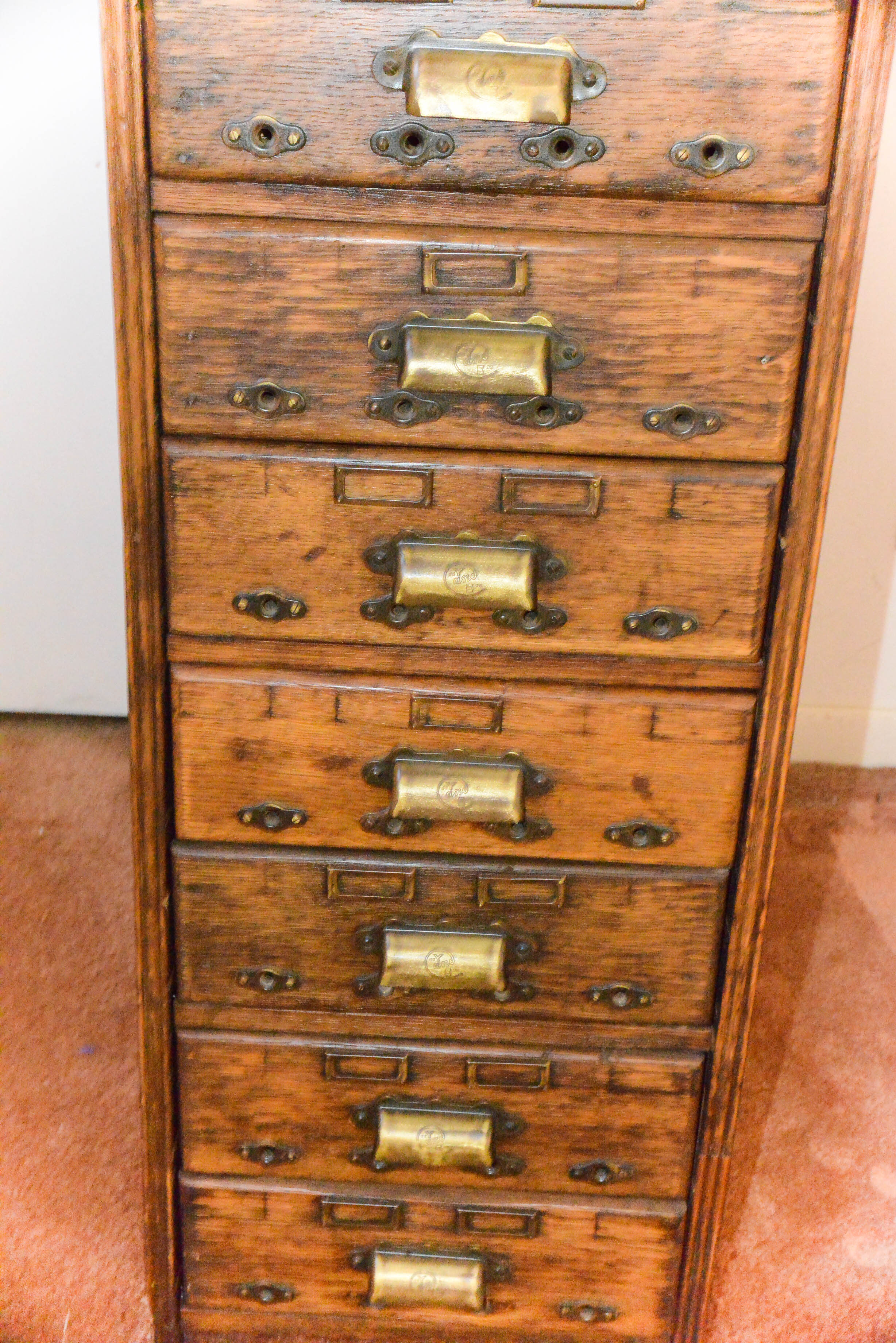 Yawman & Erbe Antique Card Catalog Cabinet