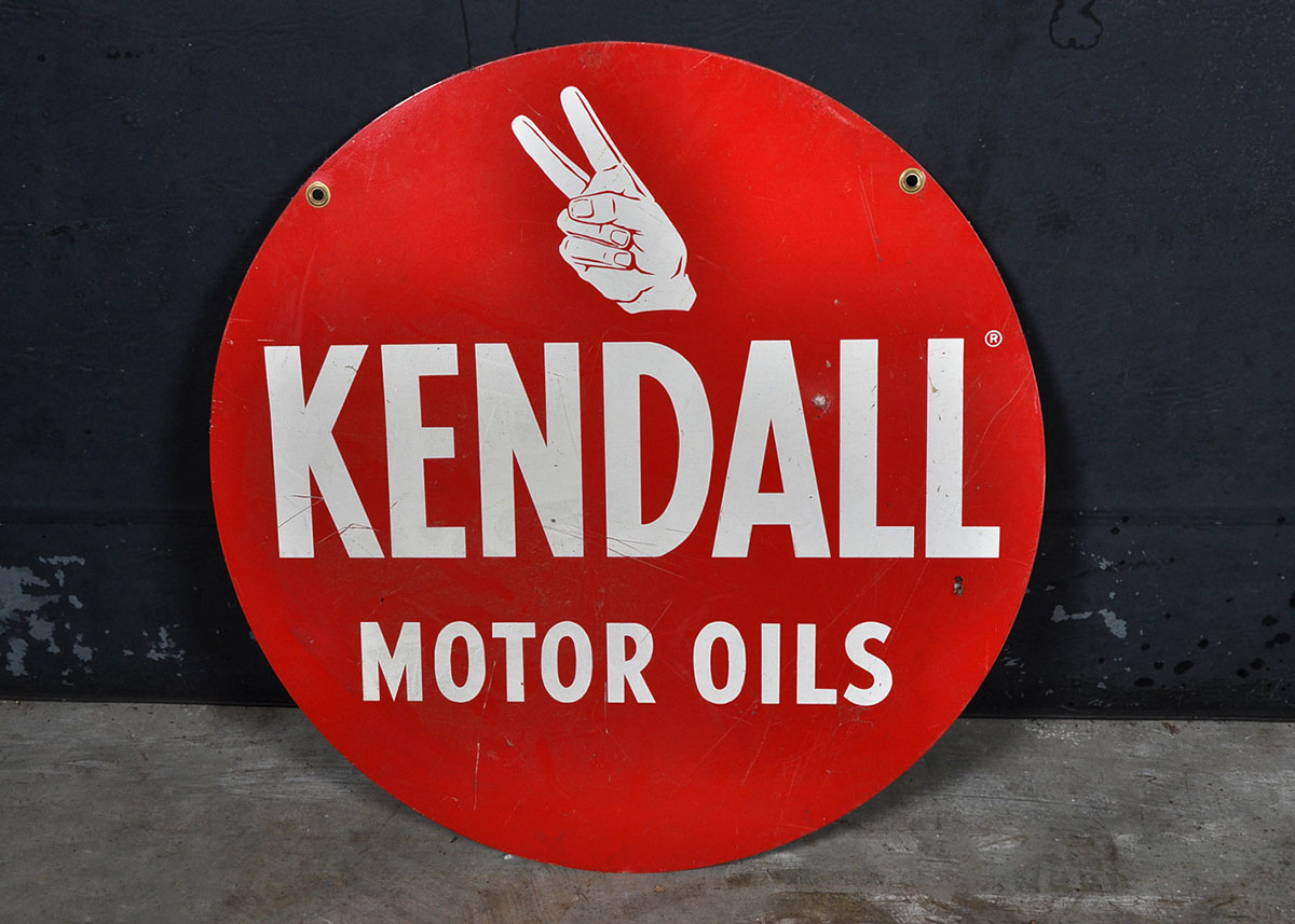 Vintage Kendall Oil Double Sided Metal Sign
