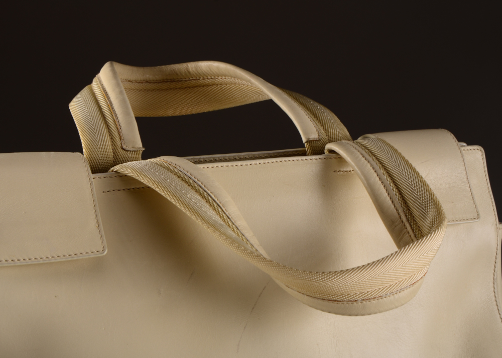 Prada Ivory Hued Leather Handbag