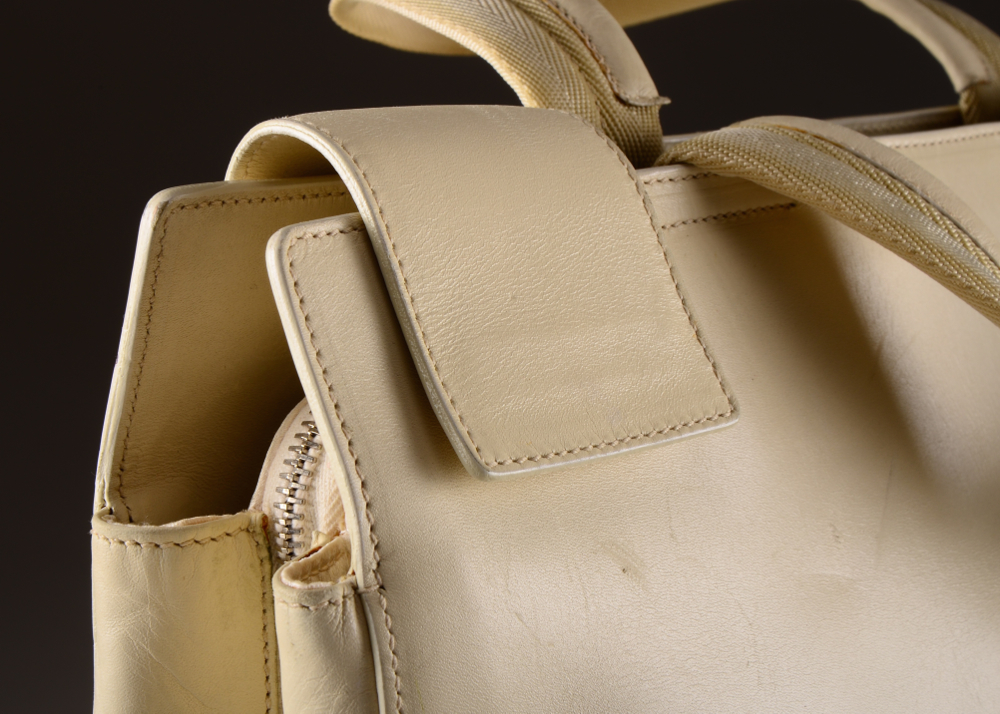 Prada Ivory Hued Leather Handbag