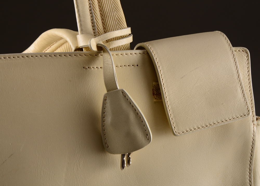 Prada Ivory Hued Leather Handbag