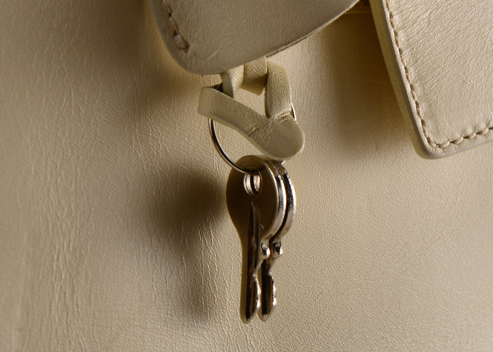 Prada Ivory Hued Leather Handbag