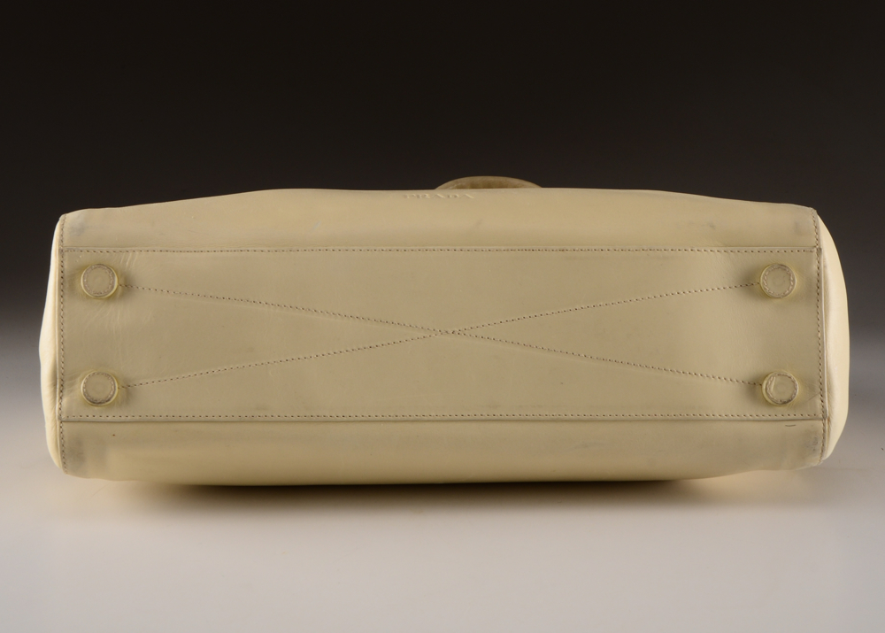 Prada Ivory Hued Leather Handbag
