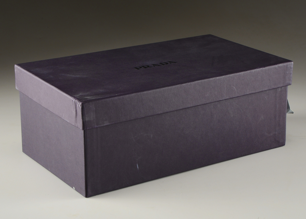 Prada Studded Bronze Leather Kitten Heel Sandals