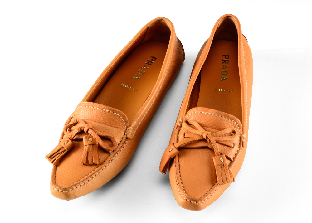 Women's Prada Deerskin Pointed Toe Drivers