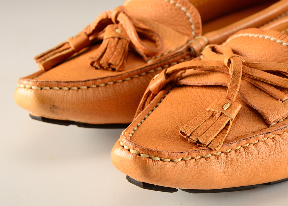 Women's Prada Deerskin Pointed Toe Drivers