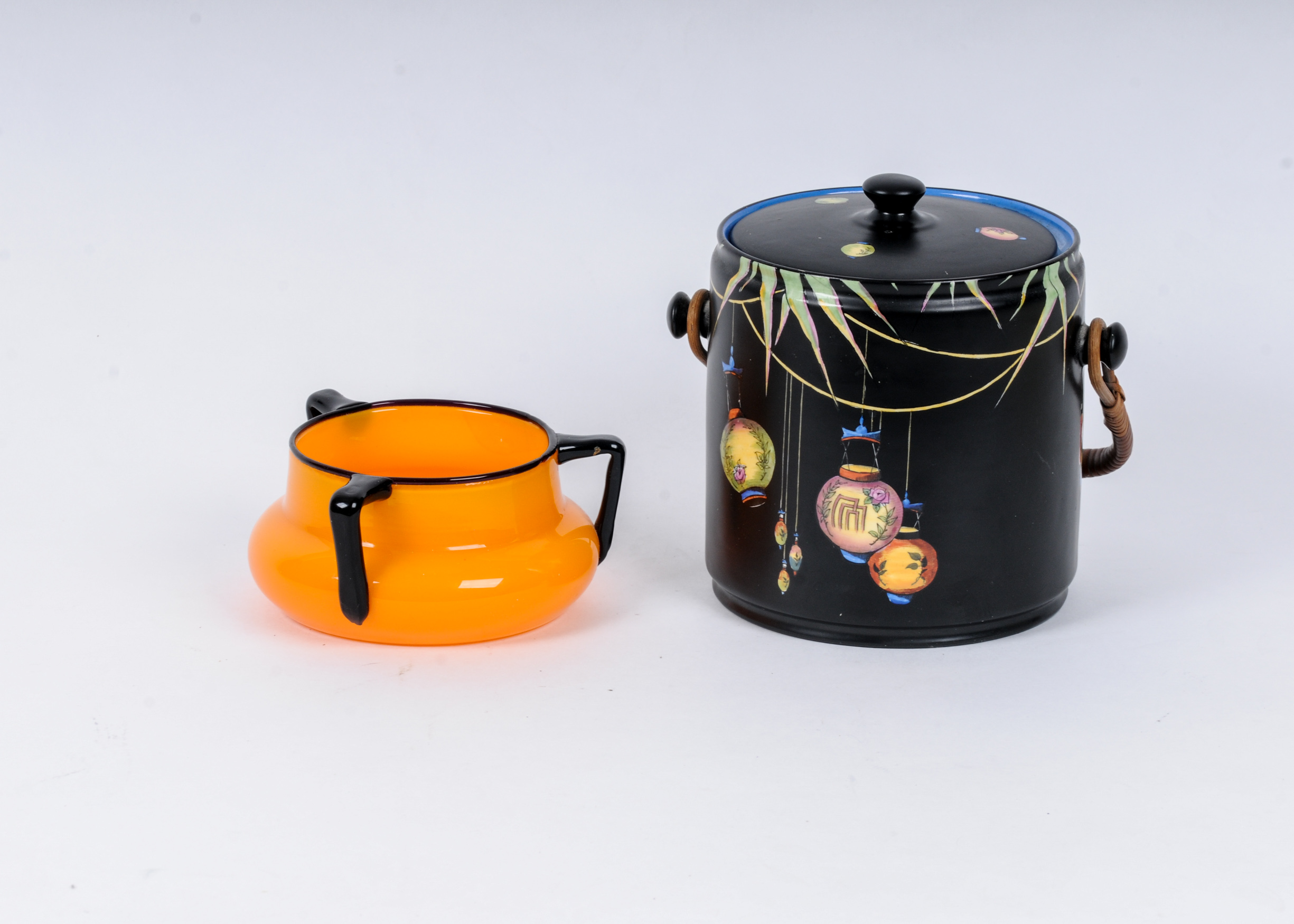 Art Deco Style Pottery and Glass Duo