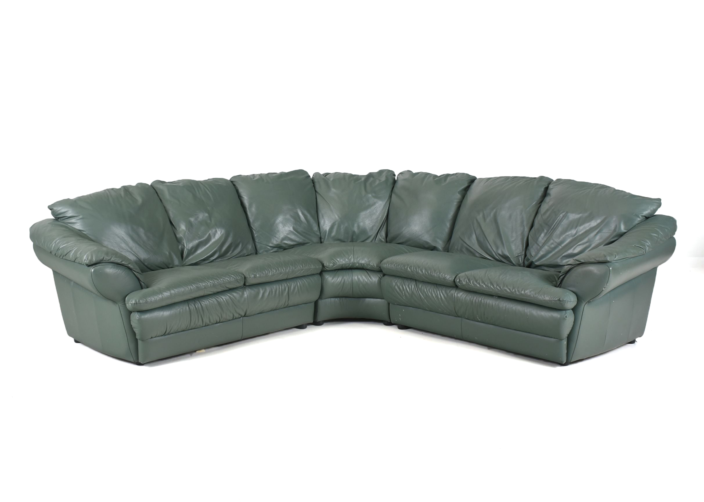 Green Leather Sectional Sofa