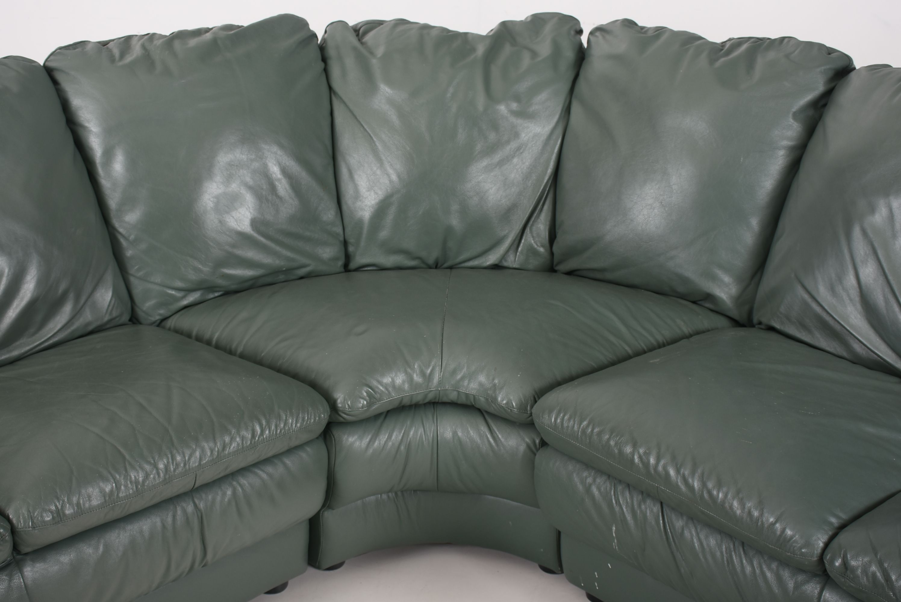 Green Leather Sectional Sofa