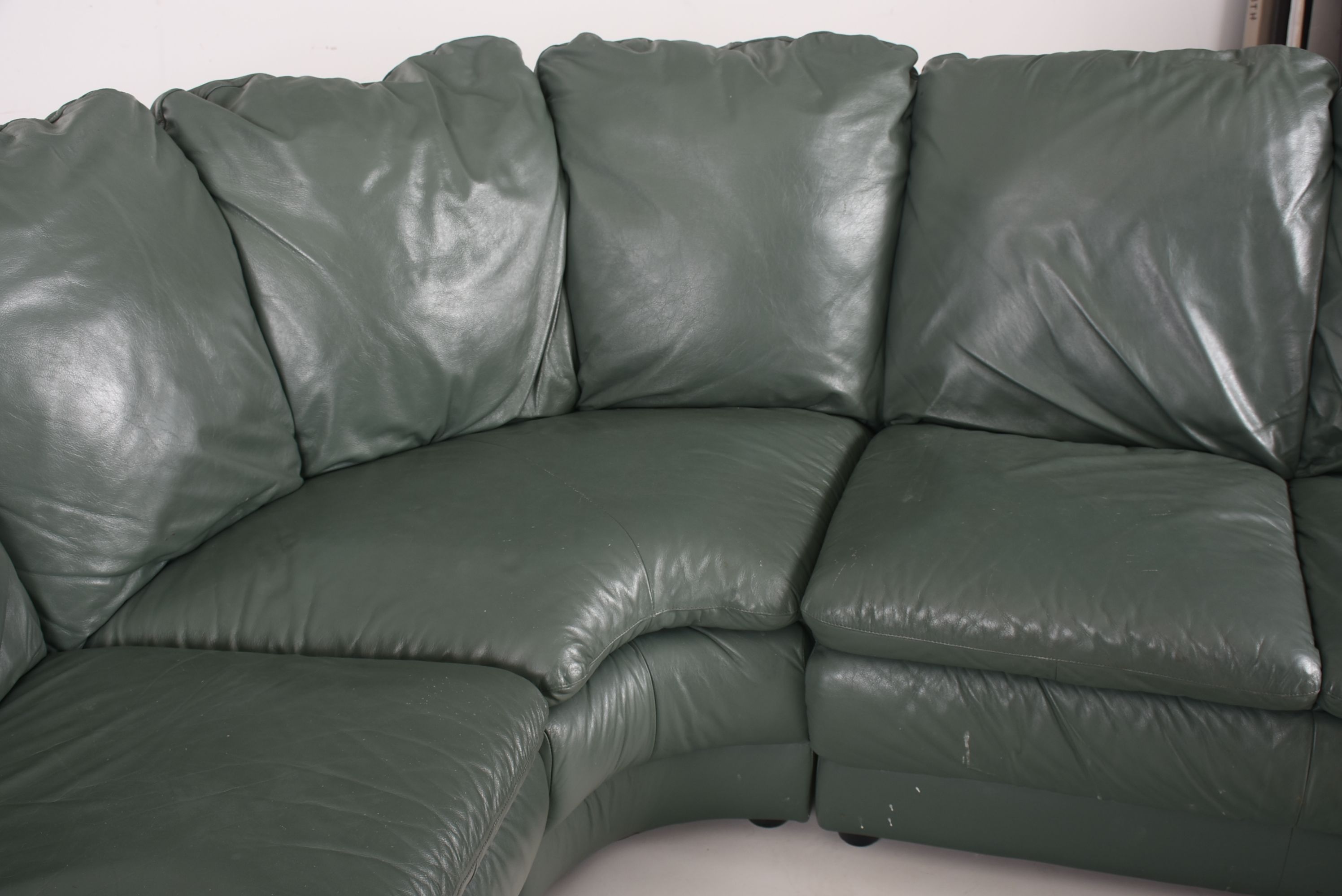 Green Leather Sectional Sofa
