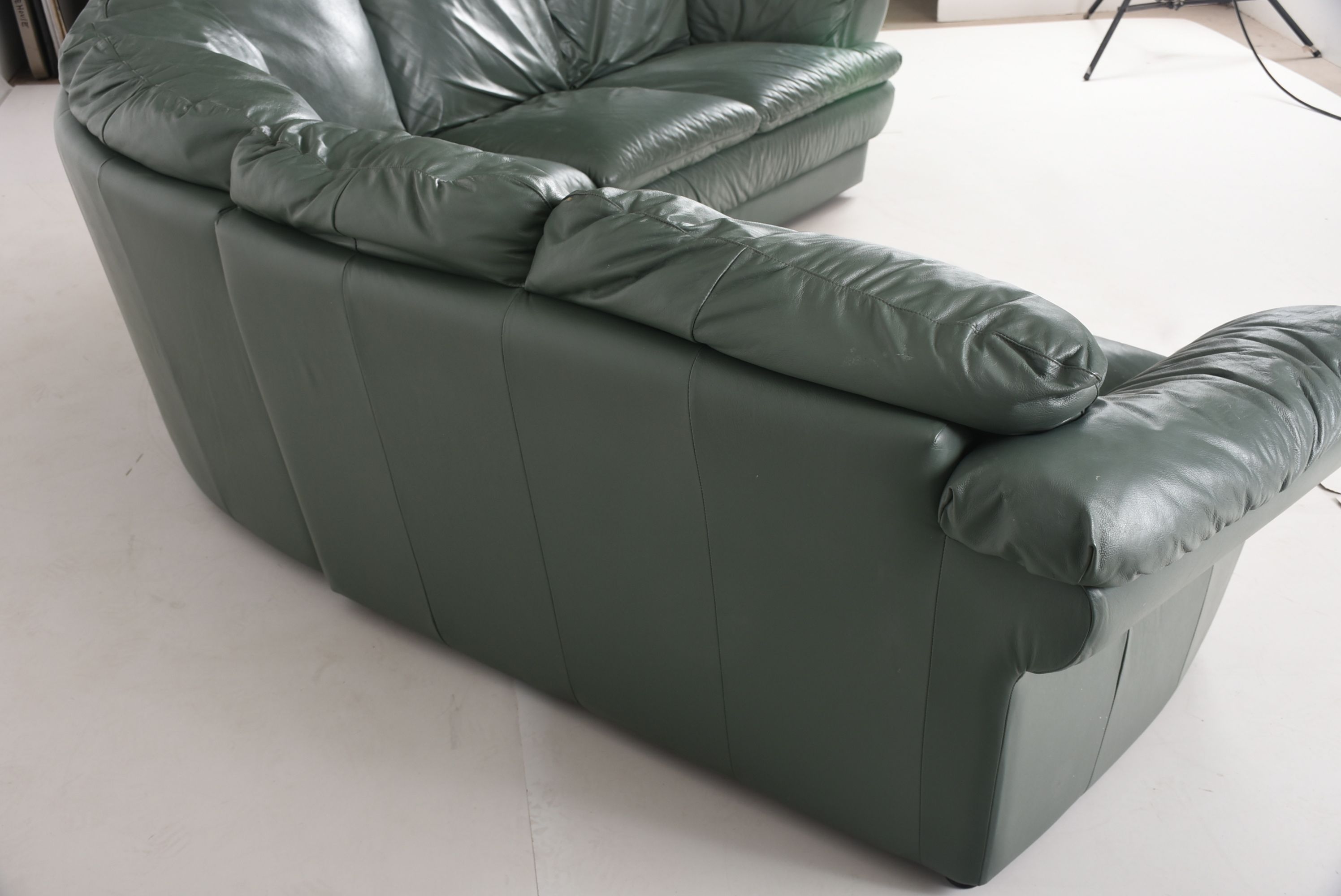 Green Leather Sectional Sofa