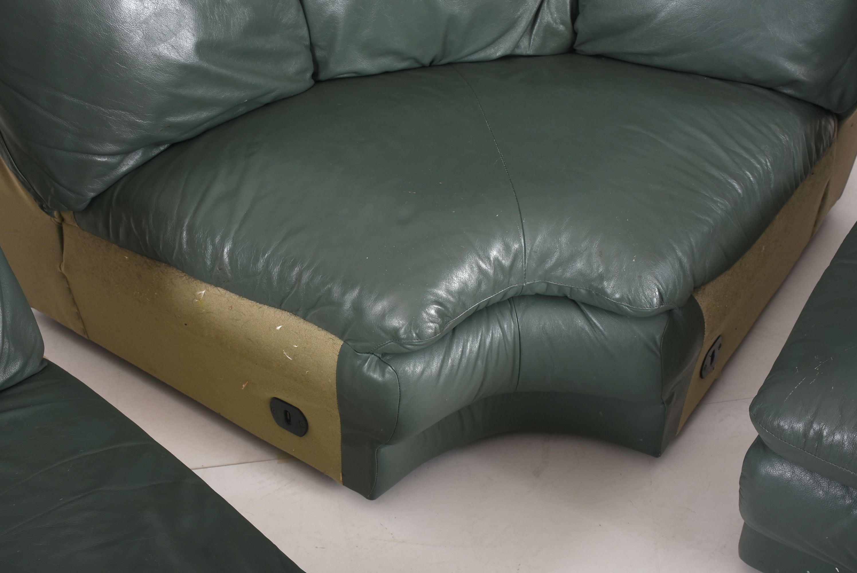 Green Leather Sectional Sofa