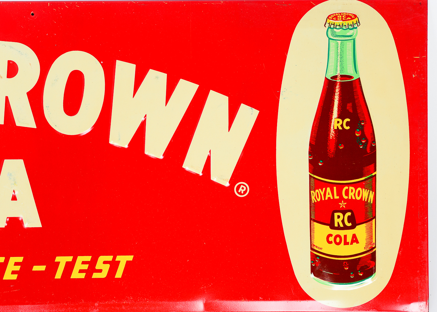 1940s Royal Crown Cola Tin Lithograph Sign