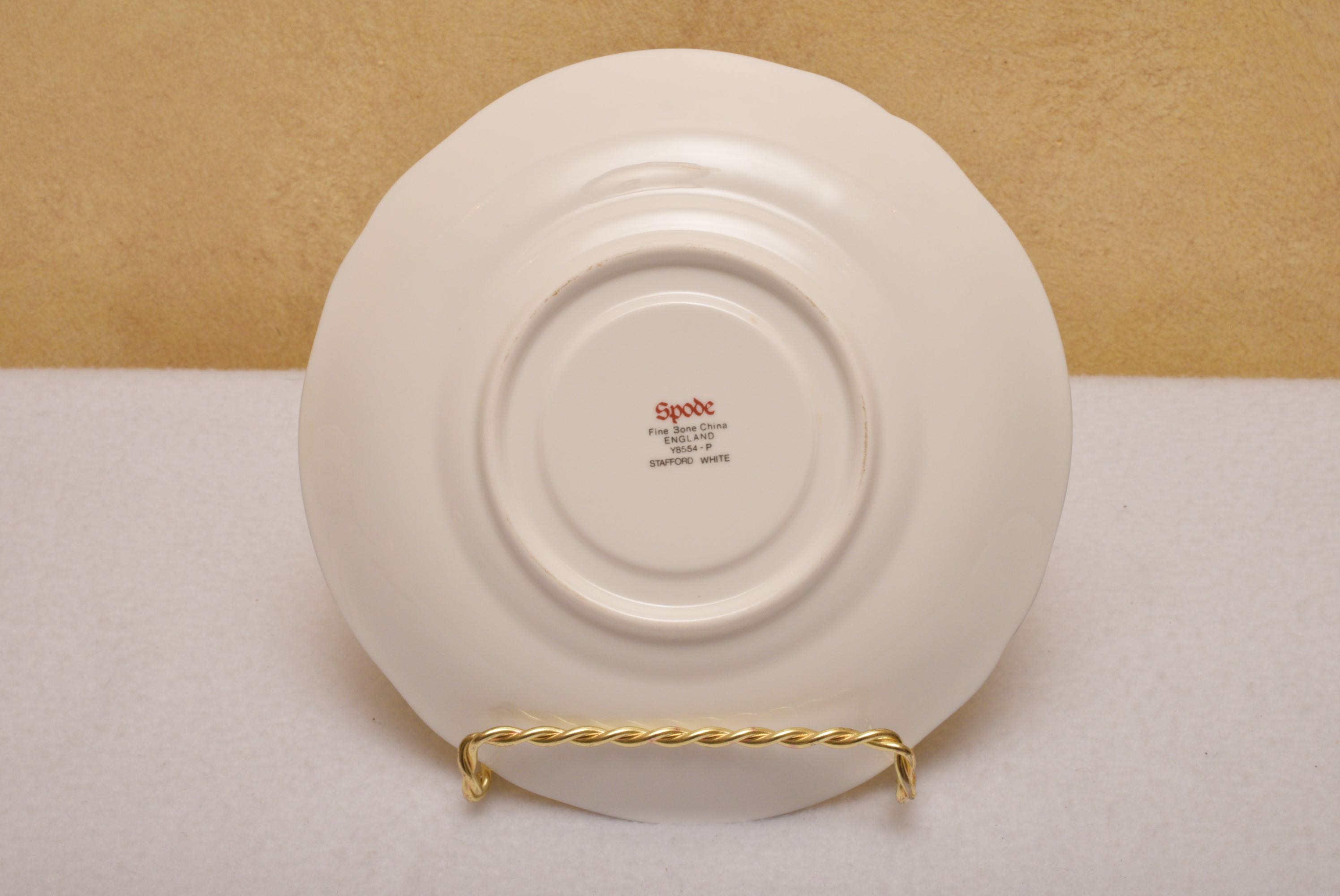 Set of Ten Spode "Stafford White" Tea Cups and Saucers