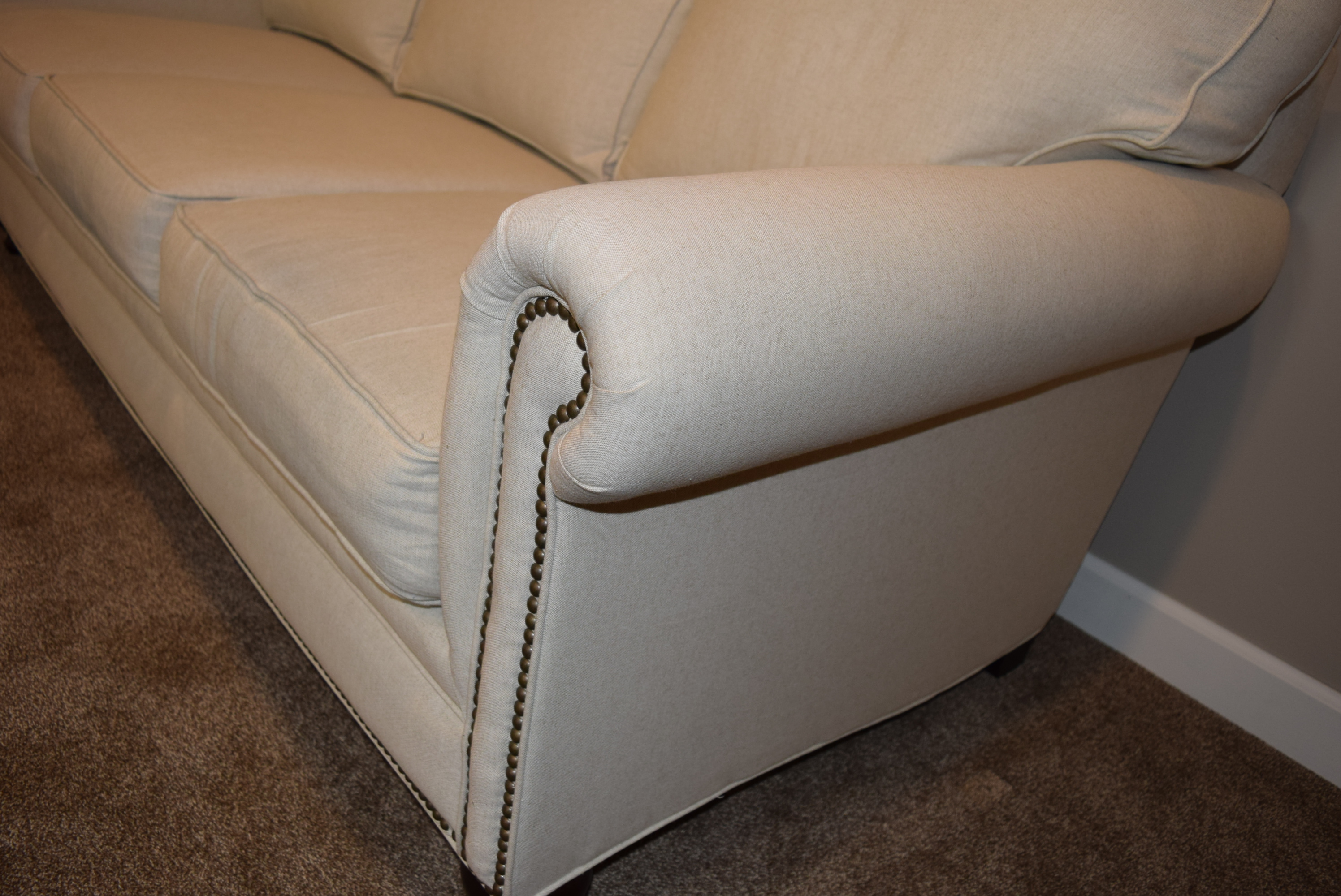 Broyhill Ivory Sofa with Accent Pillows