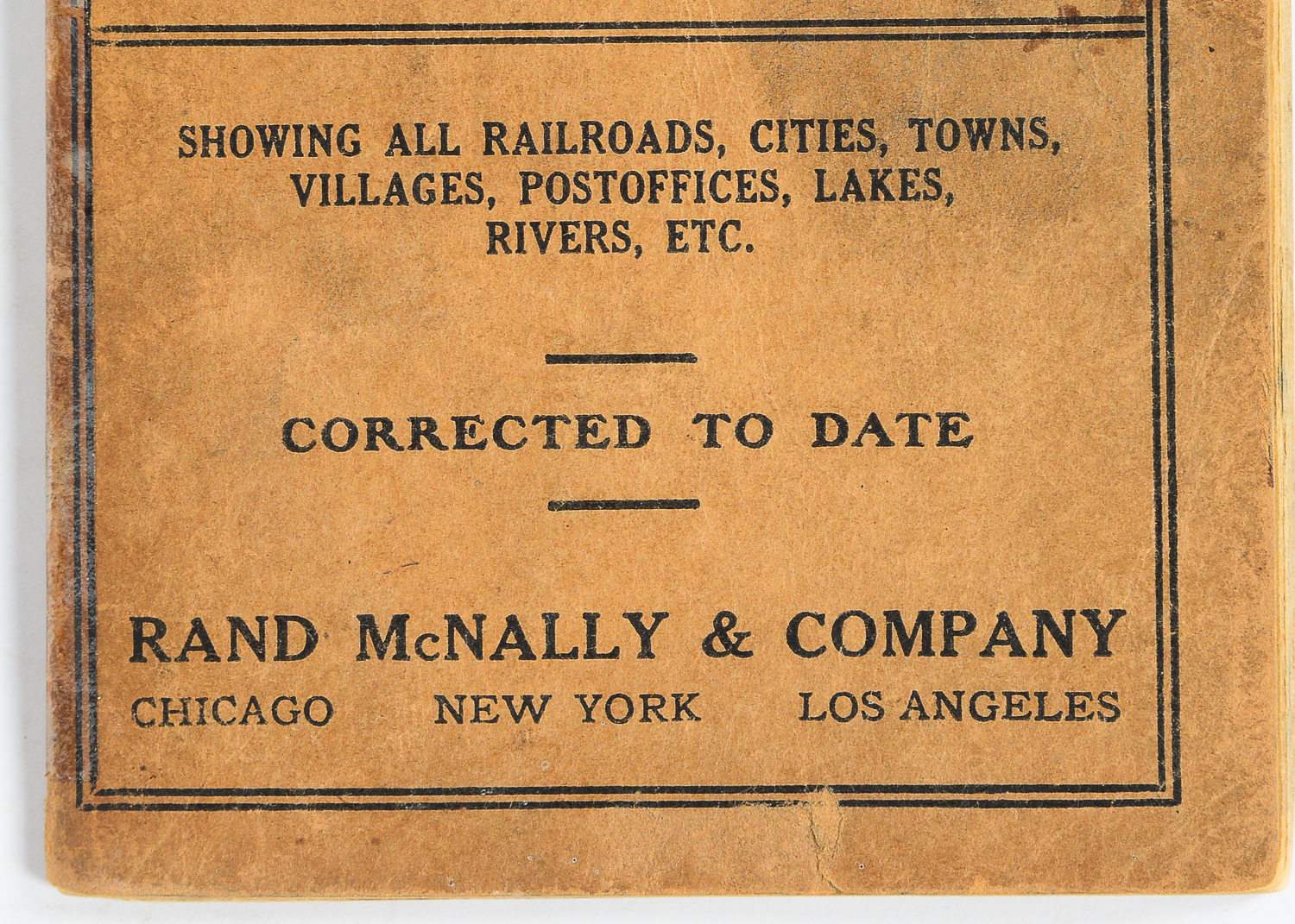 1911 Rand-McNally County and Railroad Pocket Map of Tennessee
