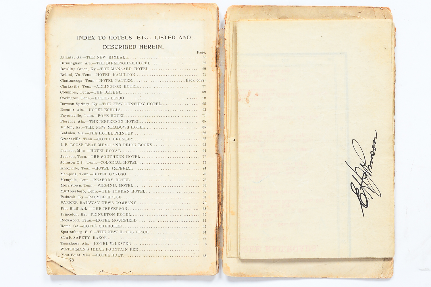 1911 Rand-McNally County and Railroad Pocket Map of Tennessee