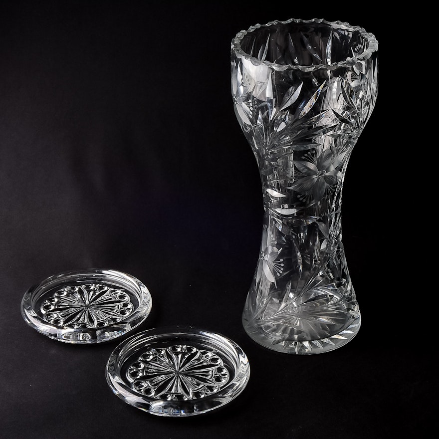 Crystal Vase and Coaster Collection