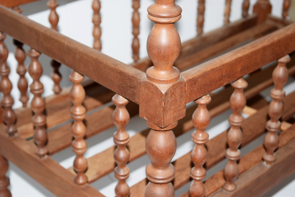 Antique Jenny Lind Four Poster Rocking Crib