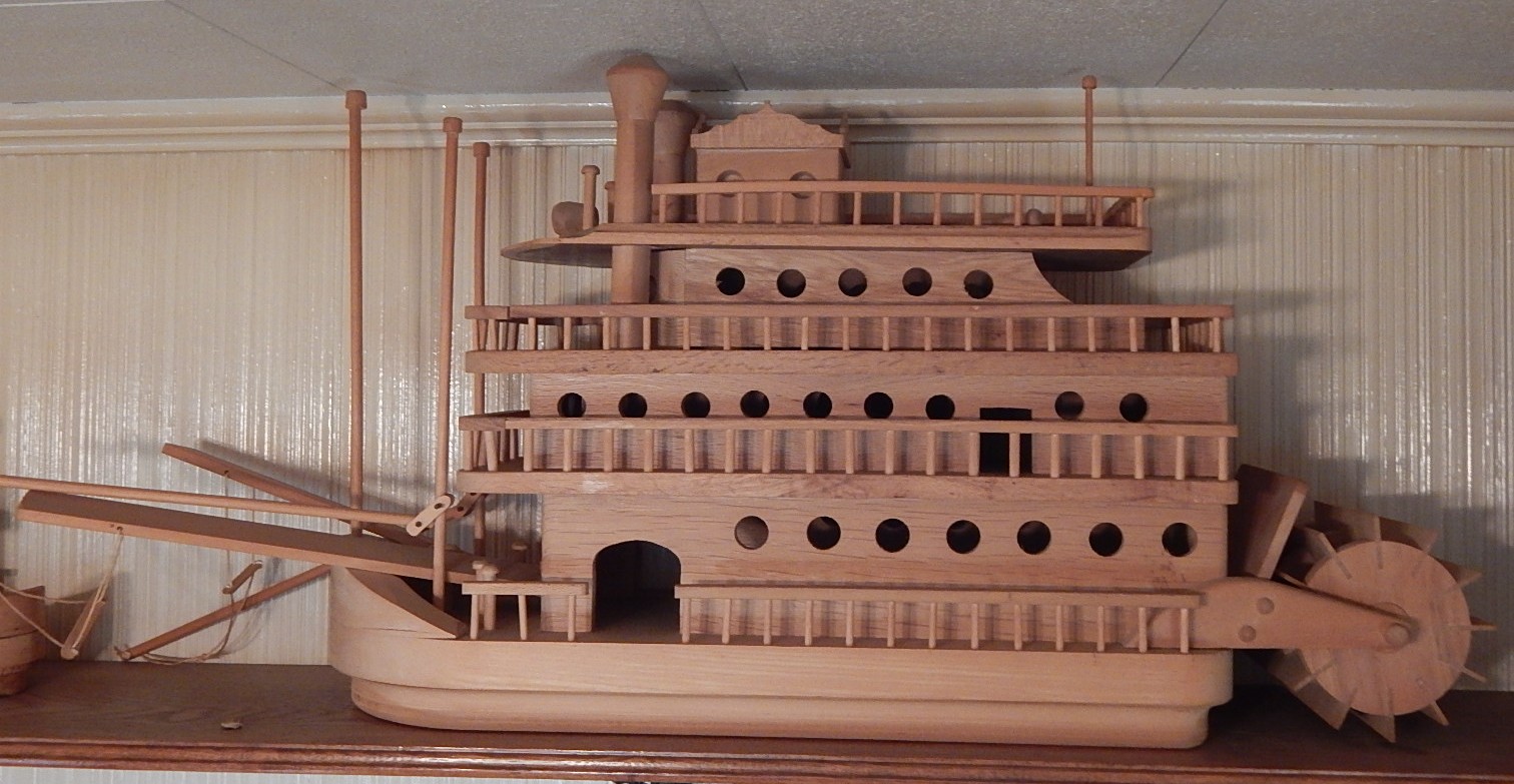 Two Handcrafted Wood Boat Models - Bernard Runyon