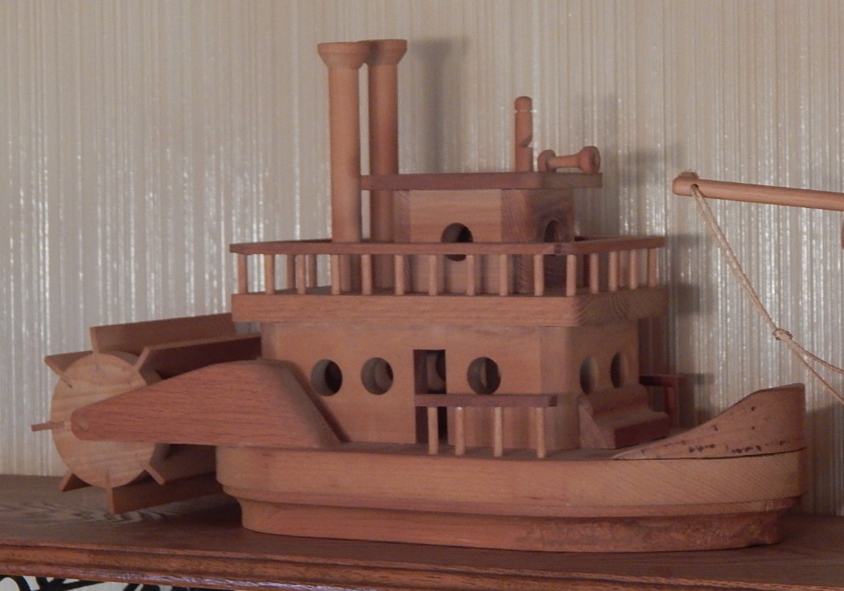 Two Handcrafted Wood Boat Models - Bernard Runyon