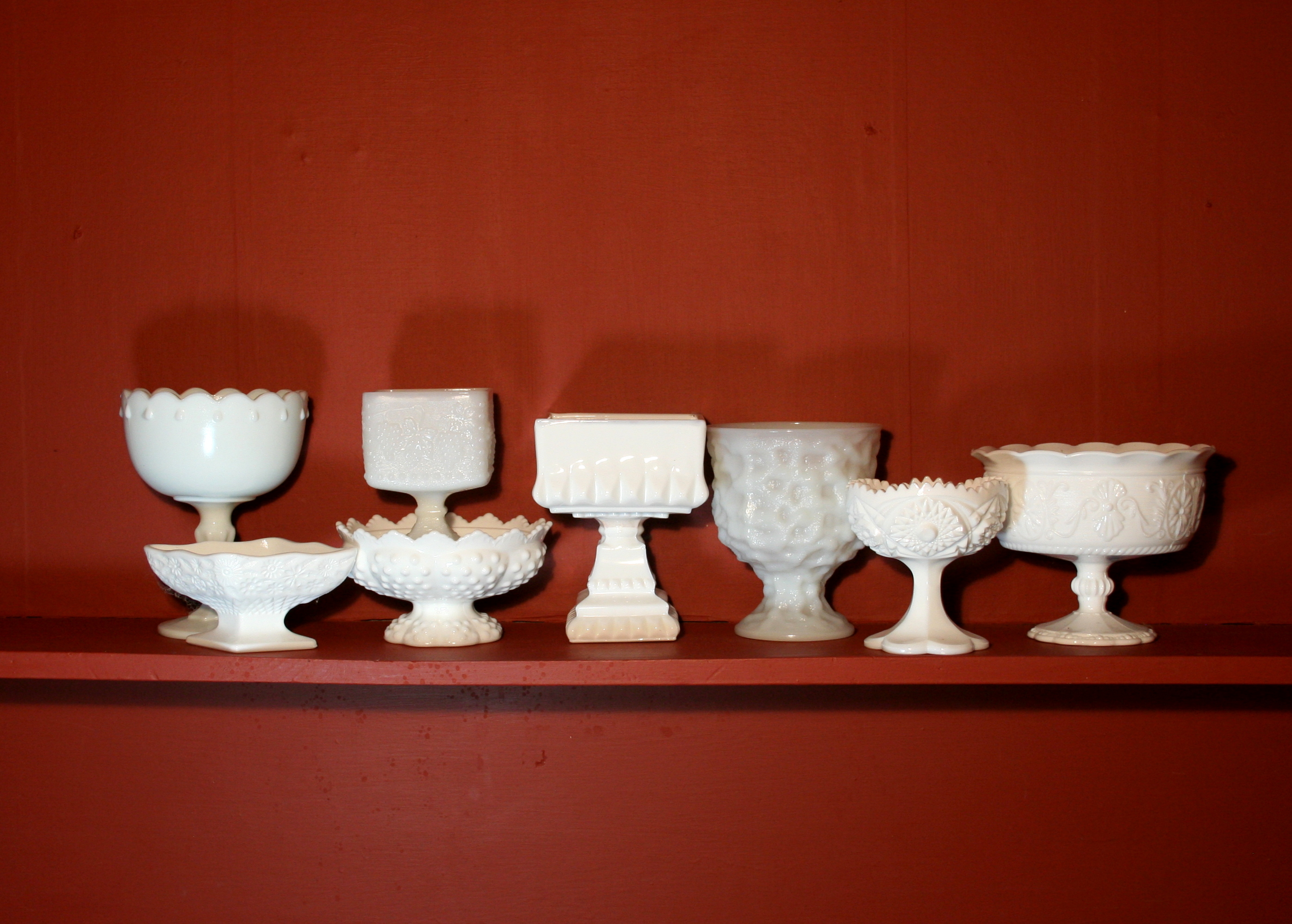 Milk Glass Pedestal Bowls