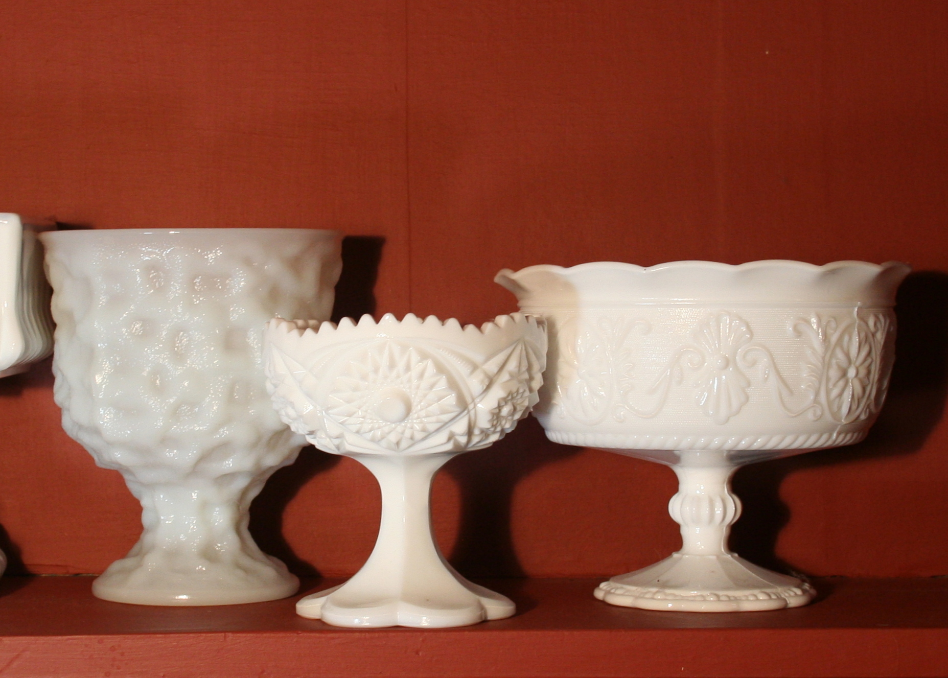 Milk Glass Pedestal Bowls