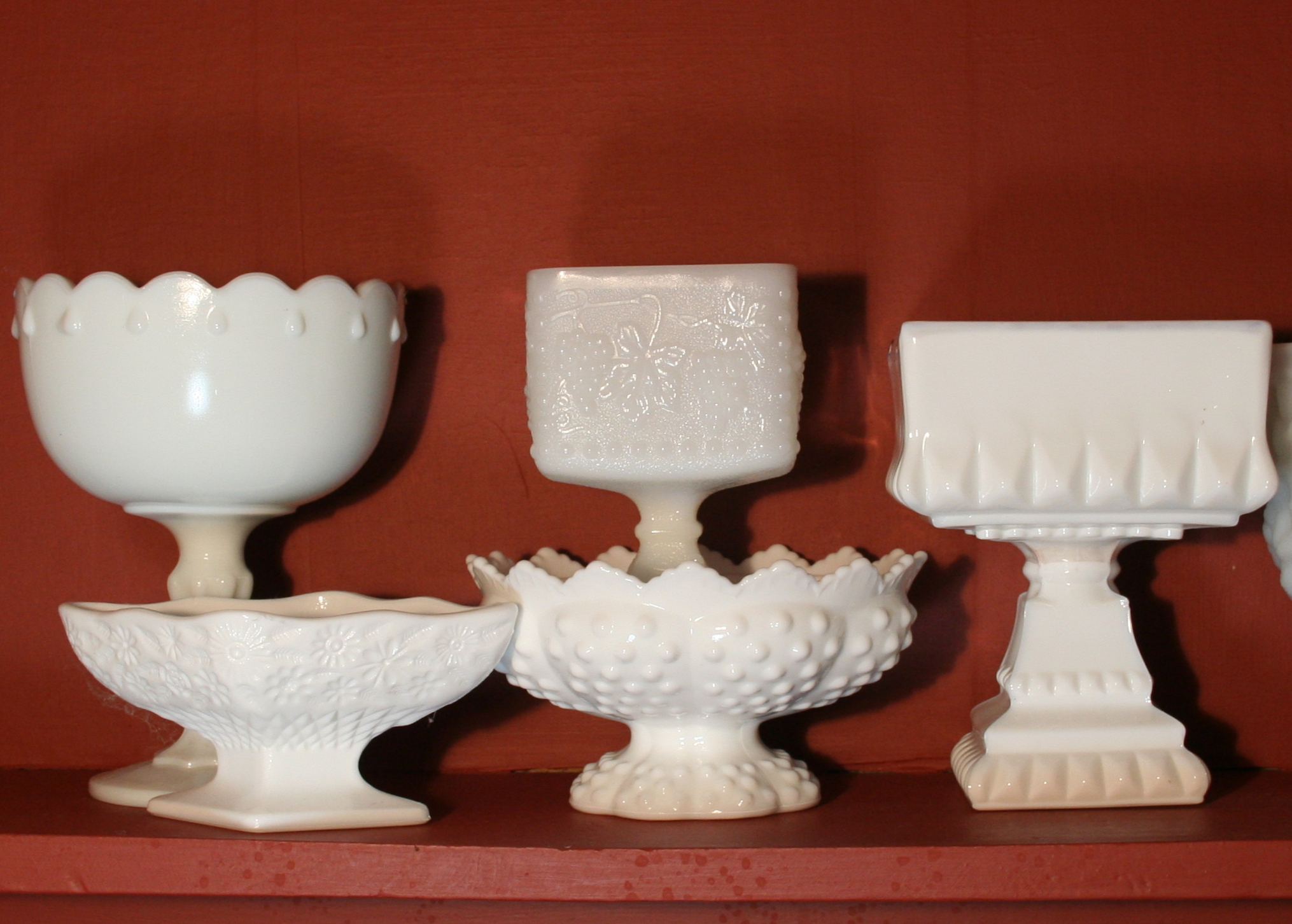 Milk Glass Pedestal Bowls