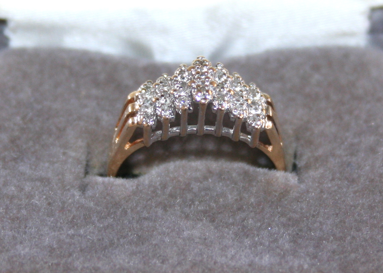 10K Yellow Gold Diamond Cluster Ring