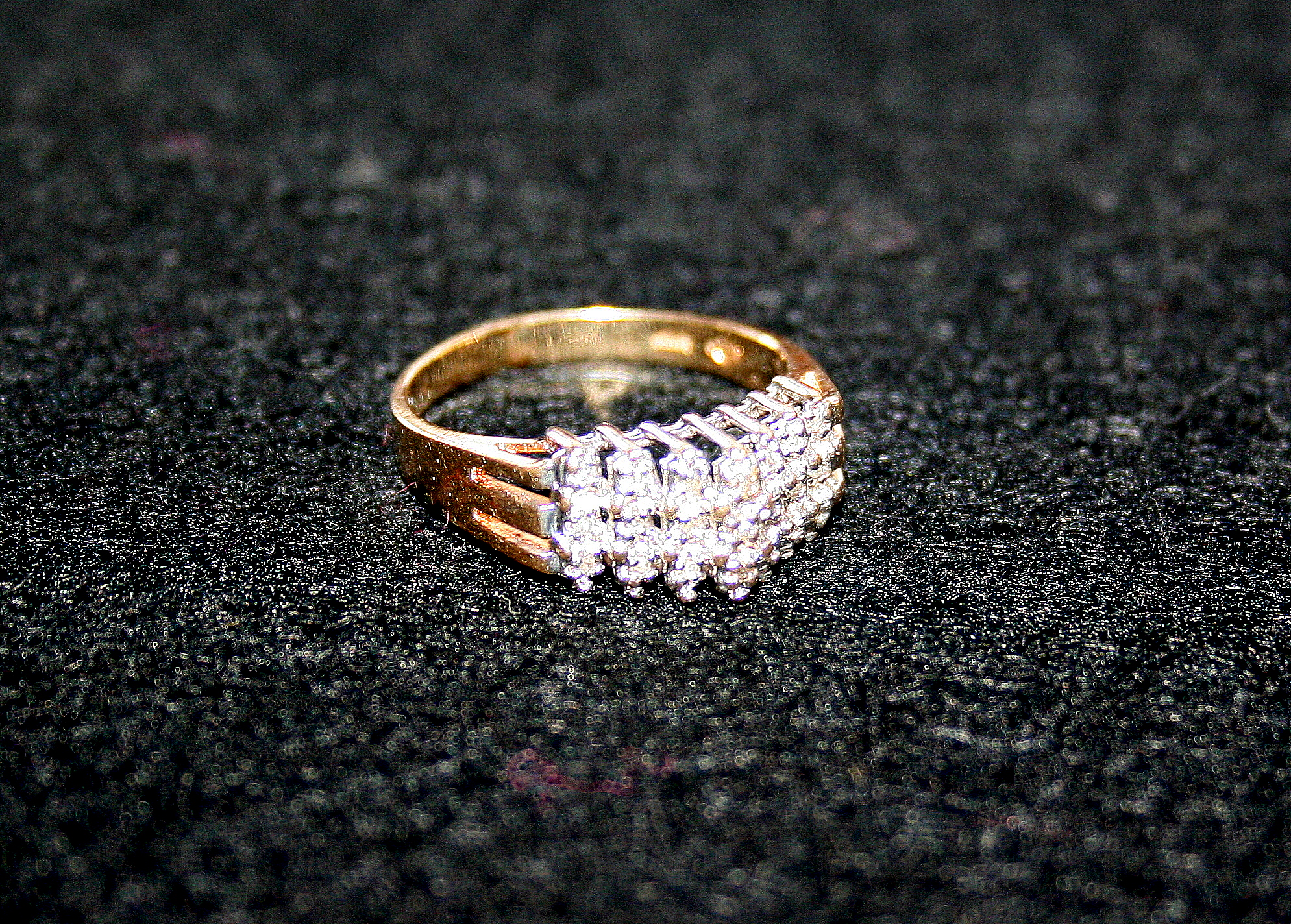 10K Yellow Gold Diamond Cluster Ring