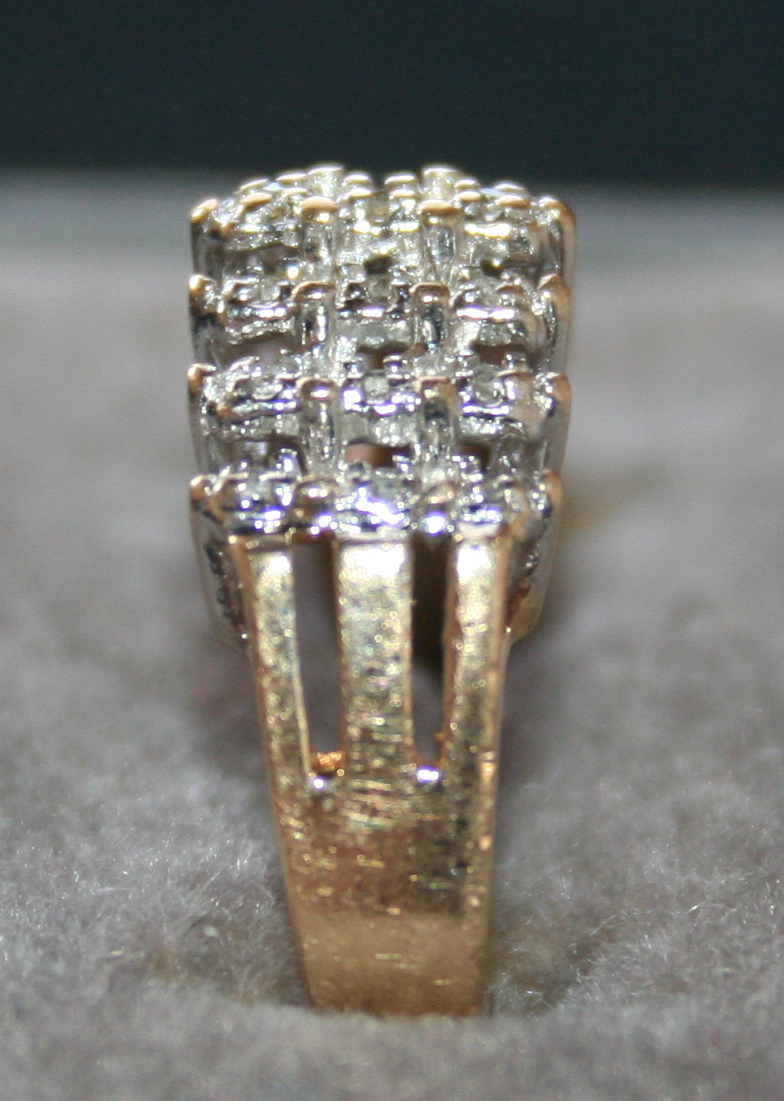 10K Yellow Gold Diamond Cluster Ring