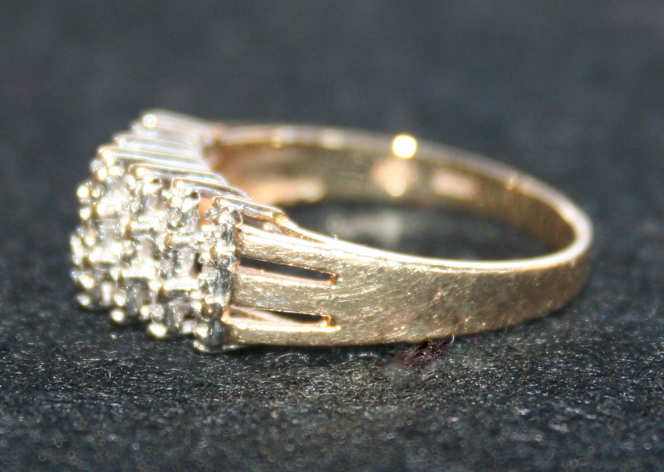 10K Yellow Gold Diamond Cluster Ring