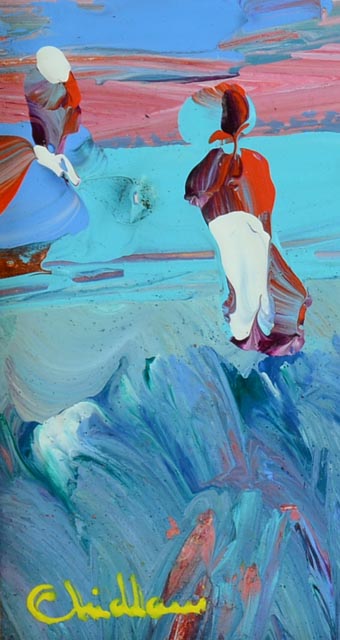 Paul Chidlaw Original Oil on Board Landscape with Figures