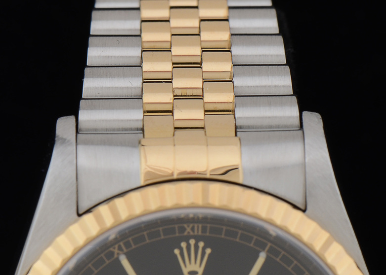 Men's Rolex Perpetual DateJust 18k Gold and Steel Black Automatic