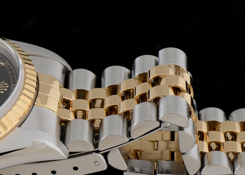 Men's Rolex Perpetual DateJust 18k Gold and Steel Black Automatic