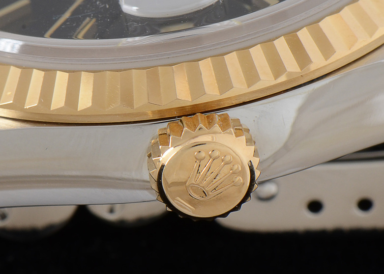 Men's Rolex Perpetual DateJust 18k Gold and Steel Black Automatic