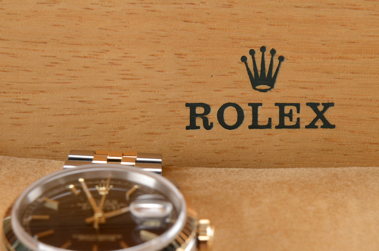 Men's Rolex Perpetual DateJust 18k Gold and Steel Black Automatic