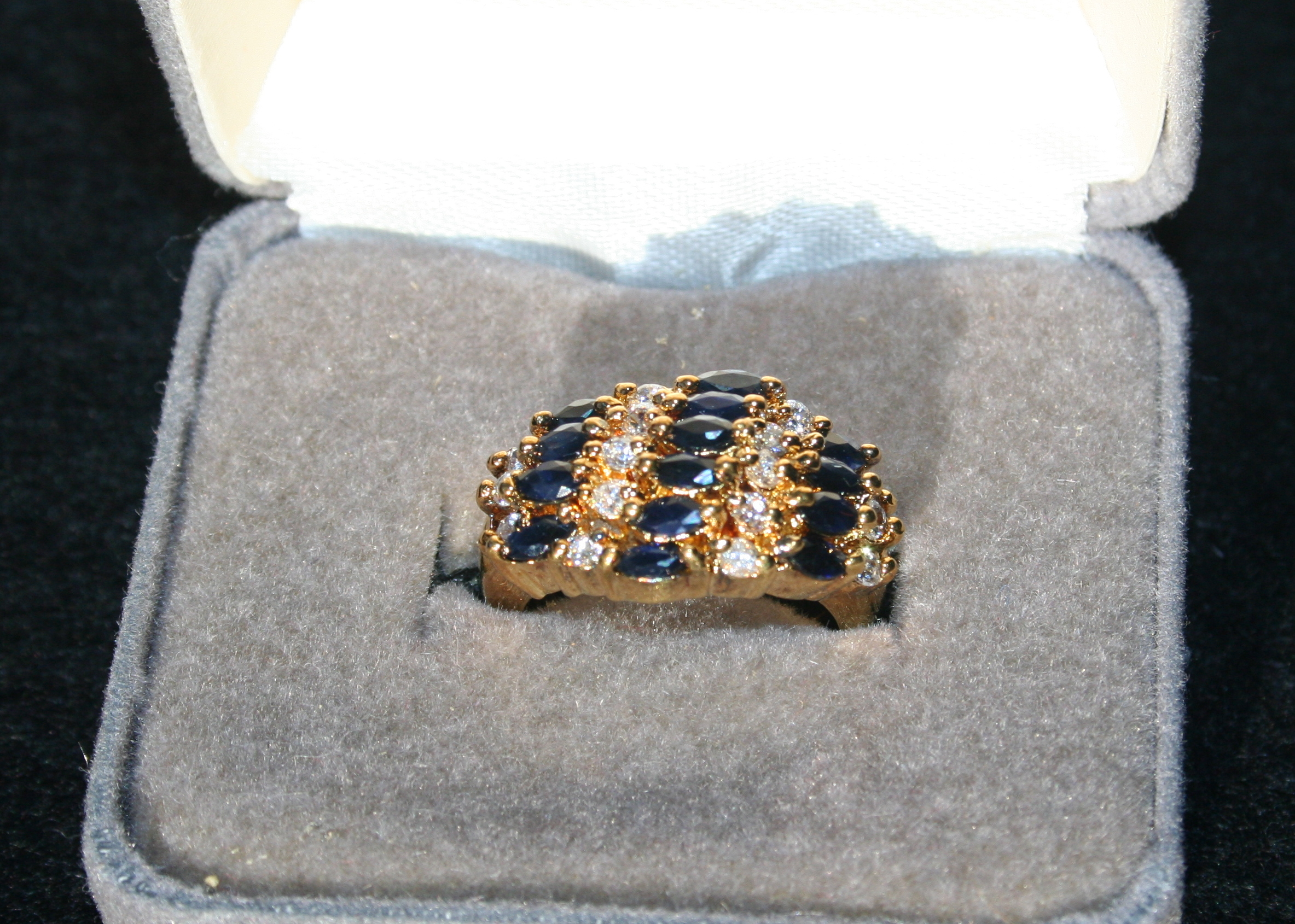 Sapphire and Cubic Zirconia Ring