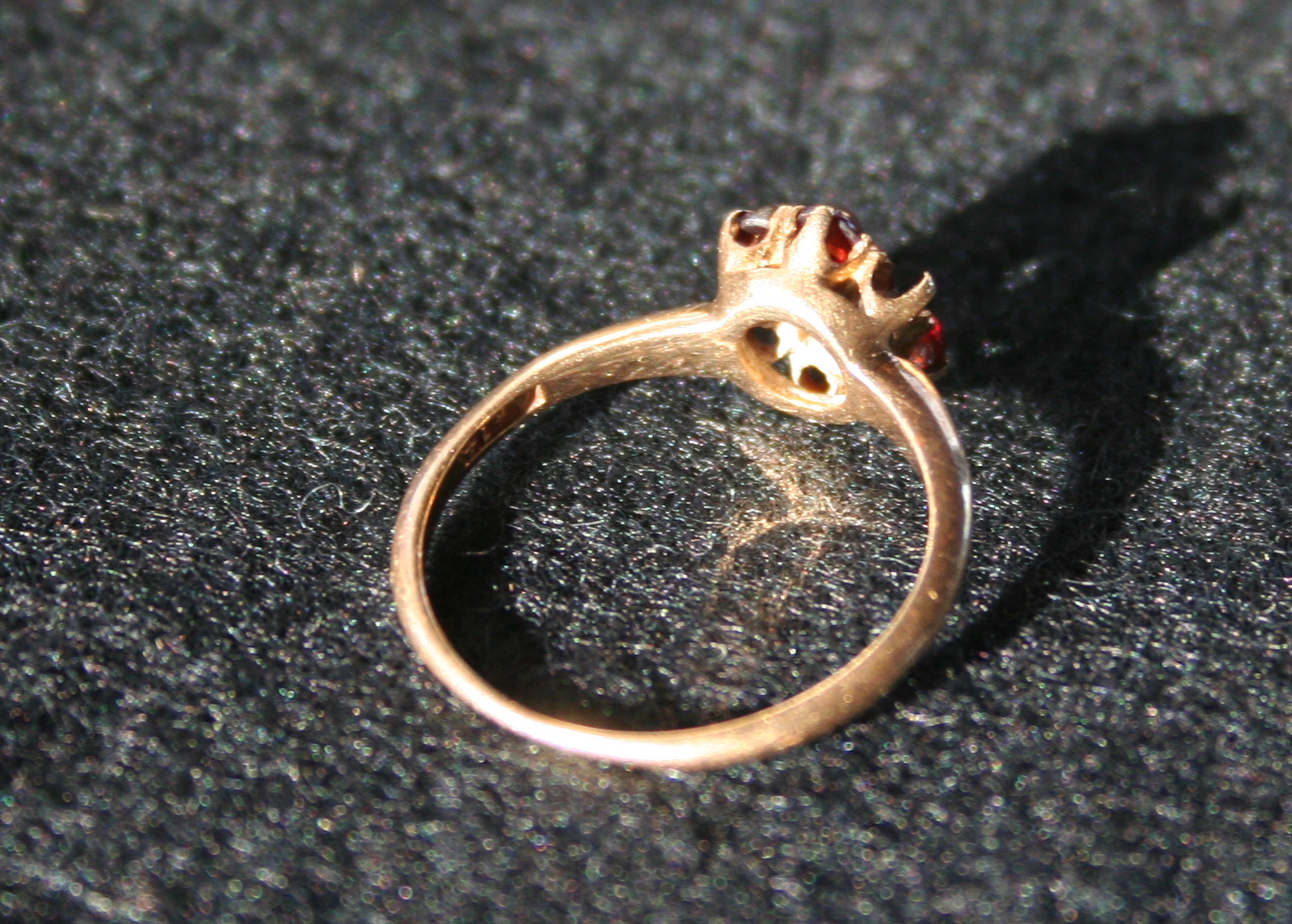 14K Yellow Gold Garnet Cluster Ring