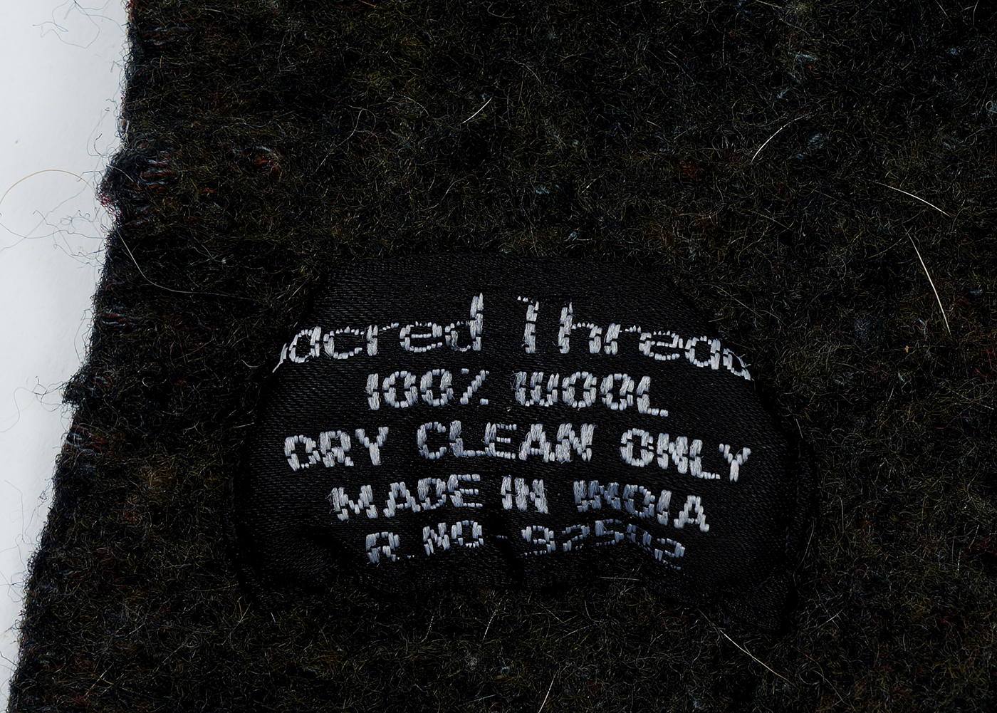 Sacred Thread 100% Wool Black Shawl