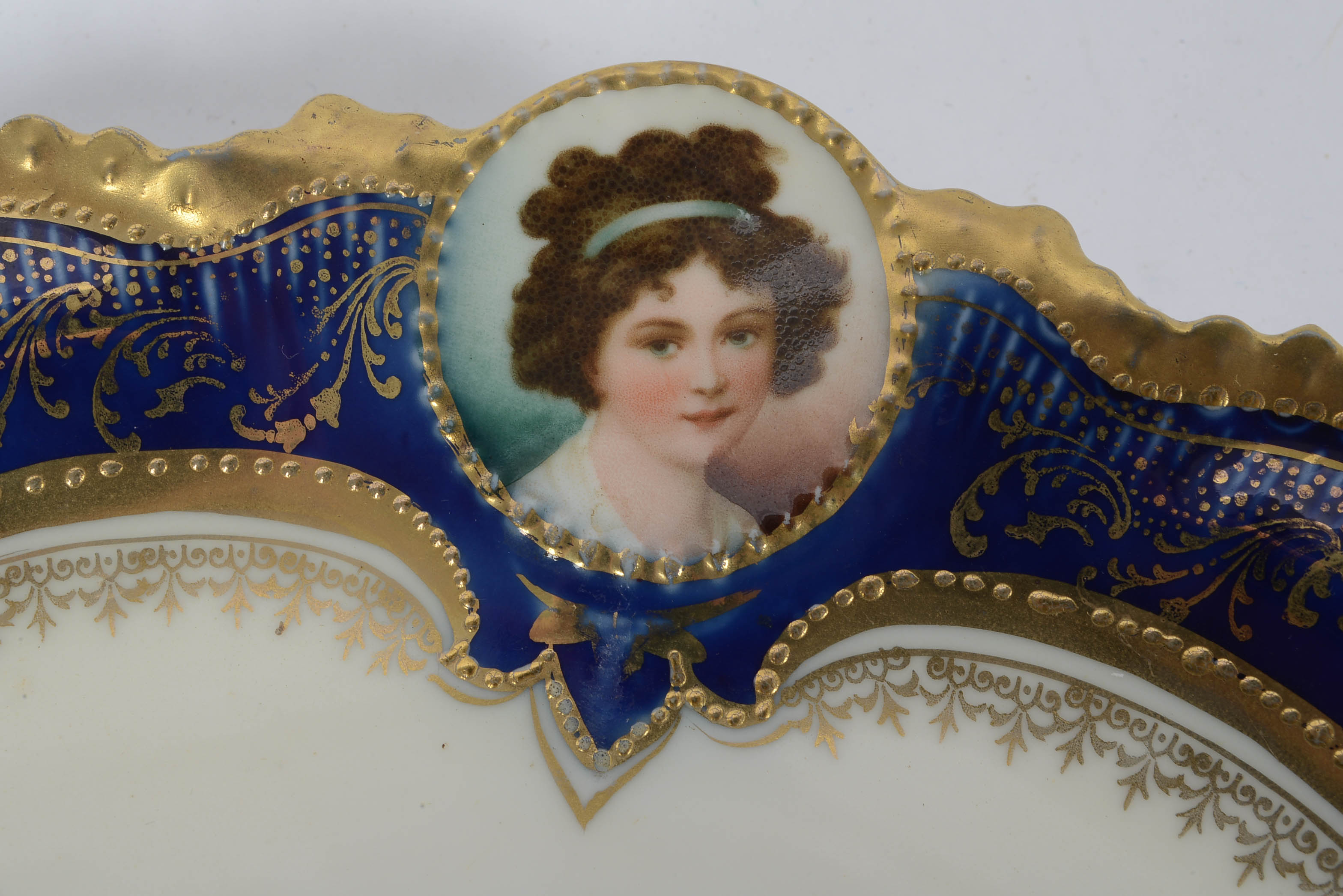 Rare Antique R.S. PRUSSIA. Portrait Porcelain Plate
