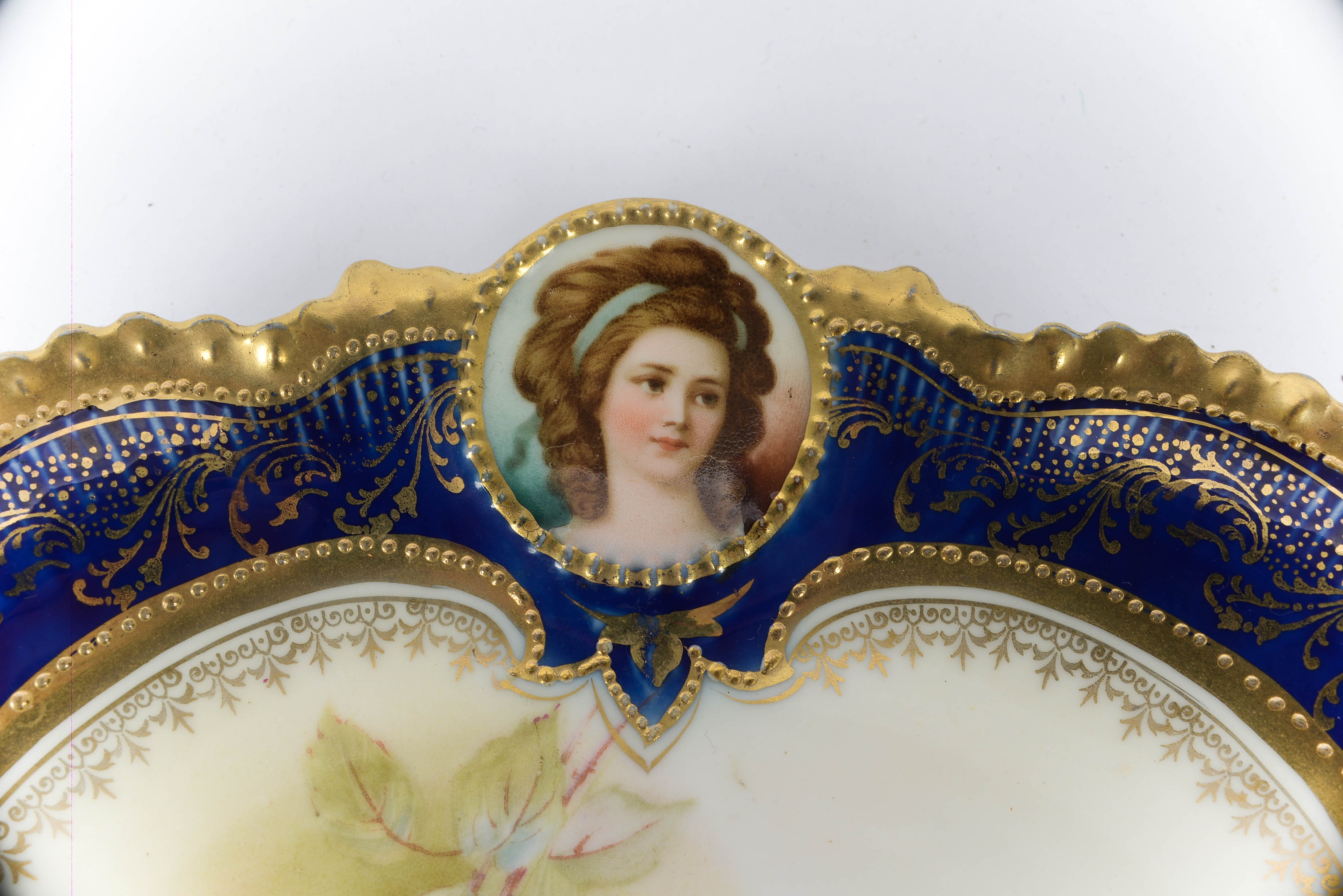 Rare Antique R.S. PRUSSIA. Portrait Porcelain Plate