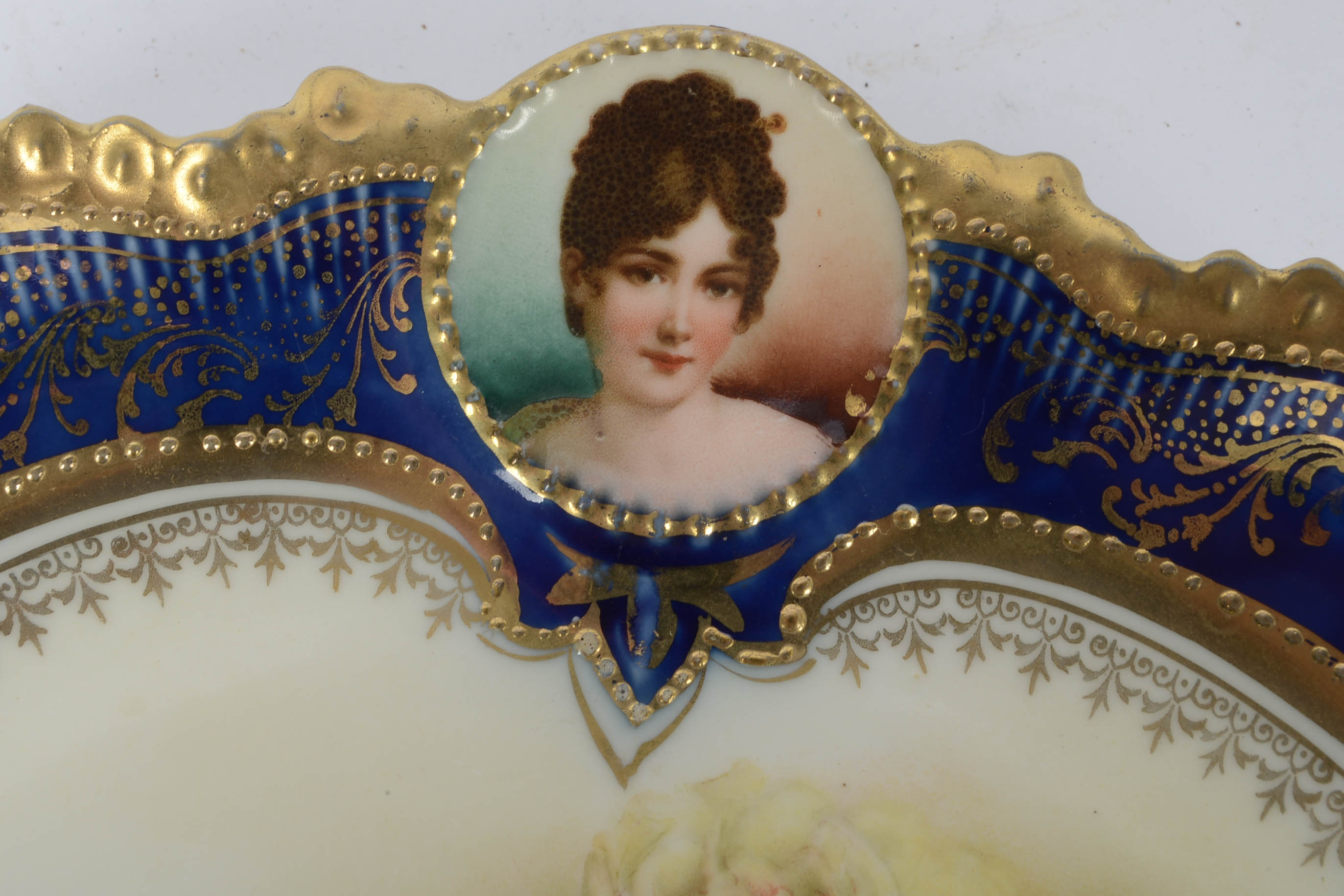Rare Antique R.S. PRUSSIA. Portrait Porcelain Plate