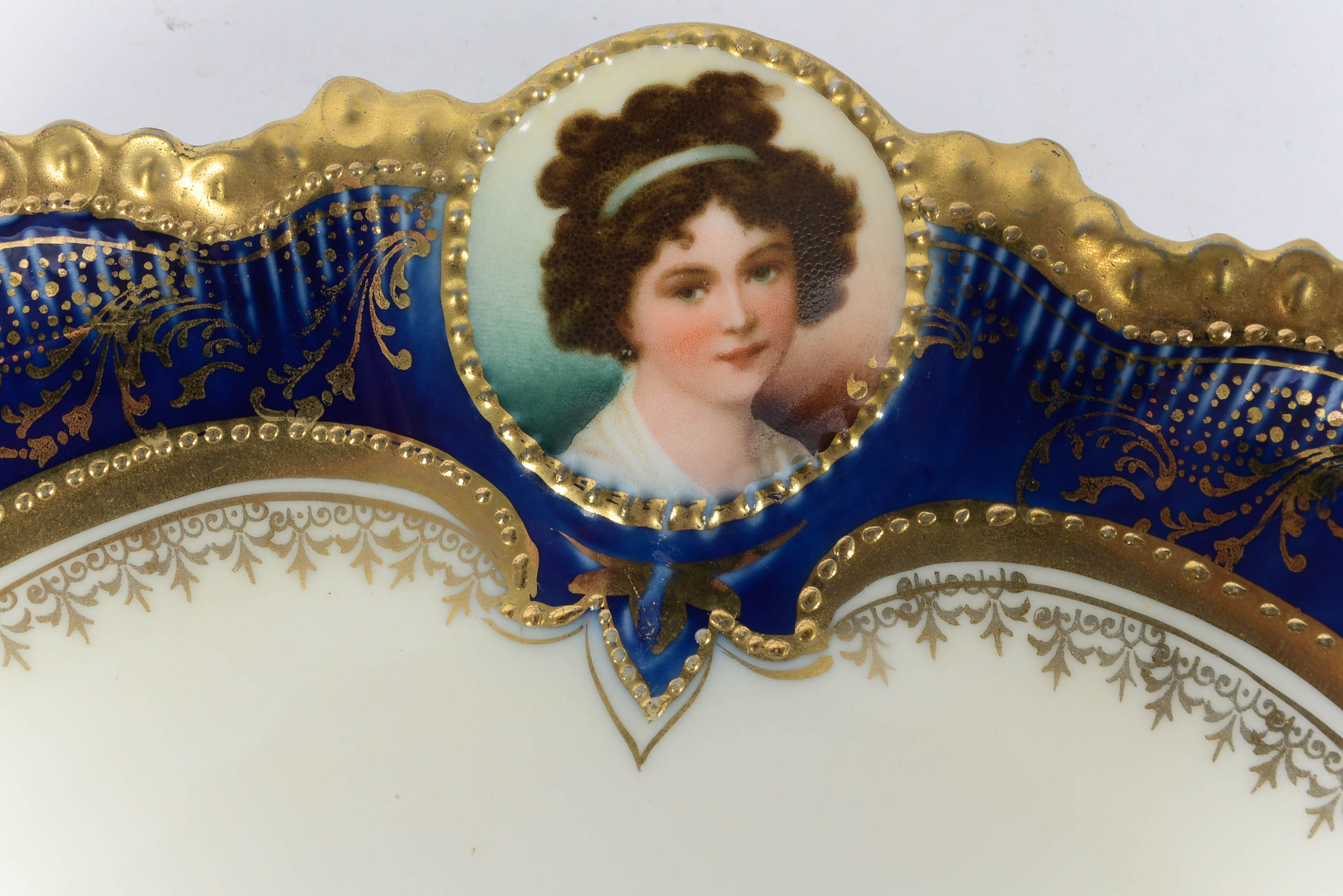 Rare Antique R.S. PRUSSIA. Portrait Porcelain Plate