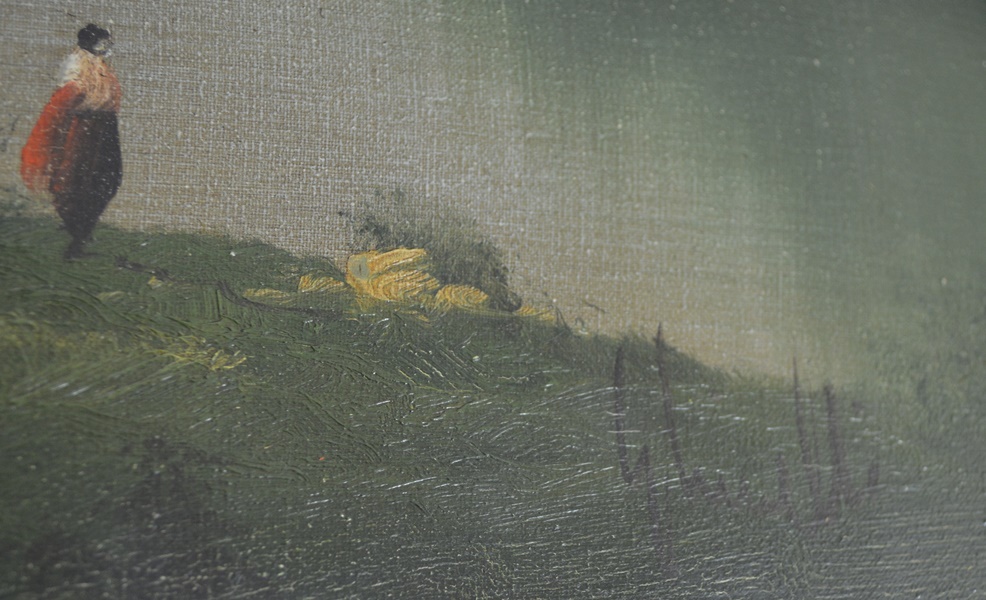 Ghinelli Landscape Oil Painting of Scenic Loche