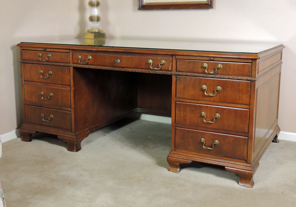 Stow & Davis Executive Walnut Desk