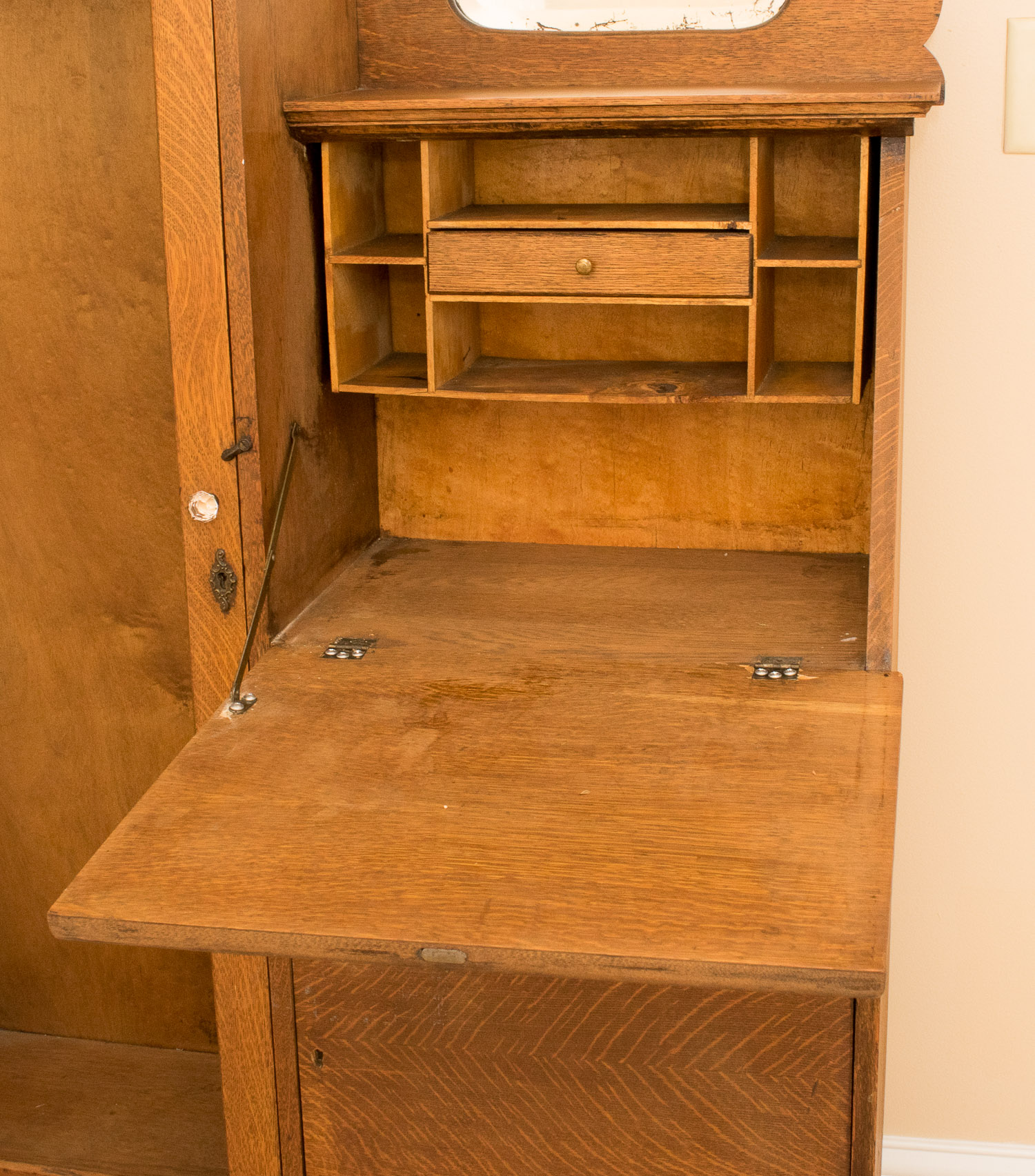 Antique Oak Secretary Desk and Bookcase