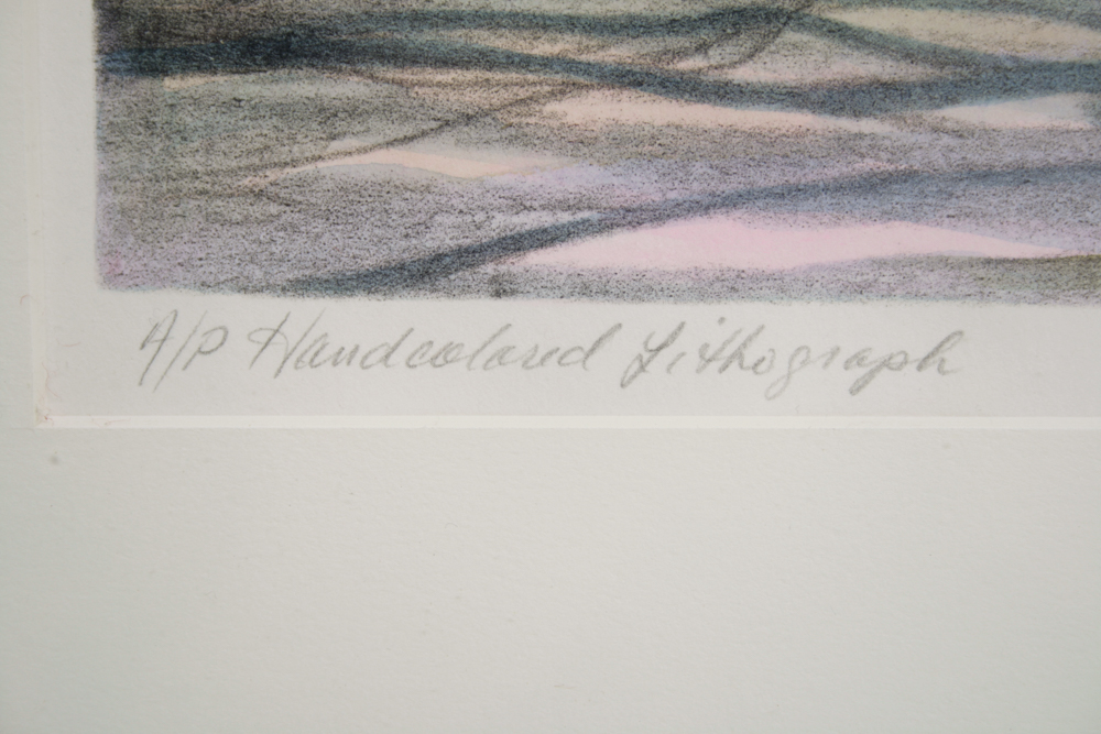 Carol Hammett Signed A/P Hand-colored Lithograph Of Southern Live Oaks