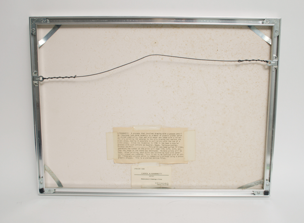 Carol Hammett Signed A/P Hand-colored Lithograph Of Southern Live Oaks