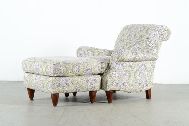 Havertys Upholstered Chair and Ottoman